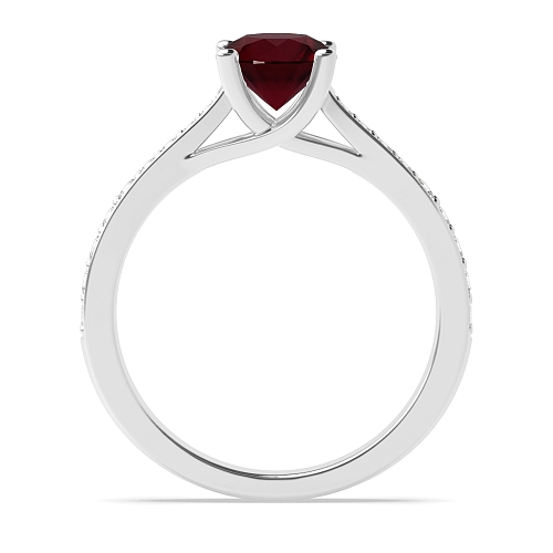 Round Classic tappered shoulder Ruby Engagement Rings