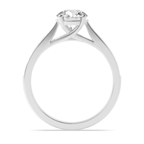 4 Prong Round Taperred shoulder Crossover claw Engagement Rings