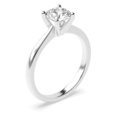 4 Prong Round Peg Head tappered shoulder Solitaire Engagement Ring