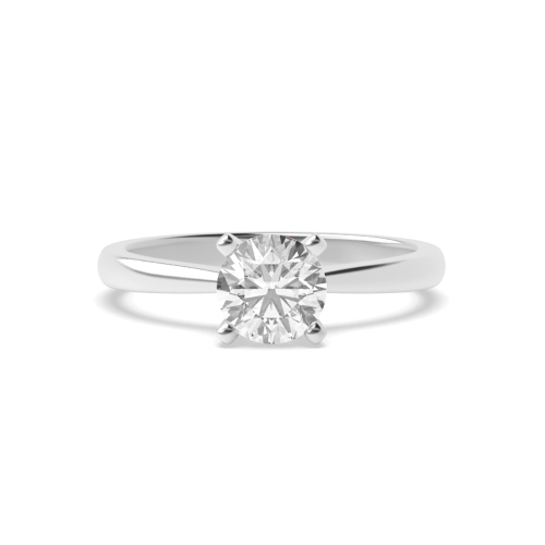 4 Prong Round Peg Head tappered shoulder Solitaire Engagement Ring