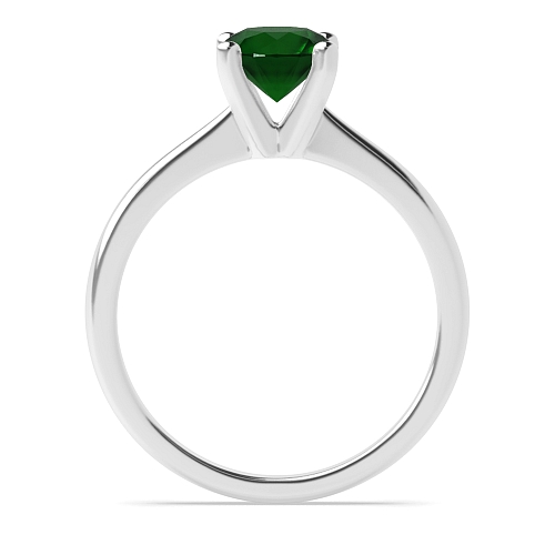 Round Peg head tappered shoulder Emerald Engagement Rings