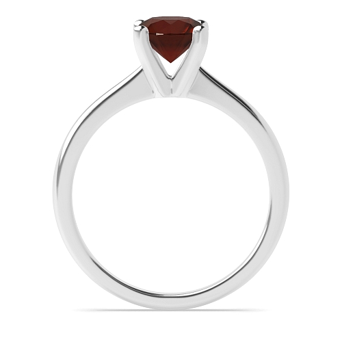 Round Peg head tappered shoulder Garnet Engagement Rings