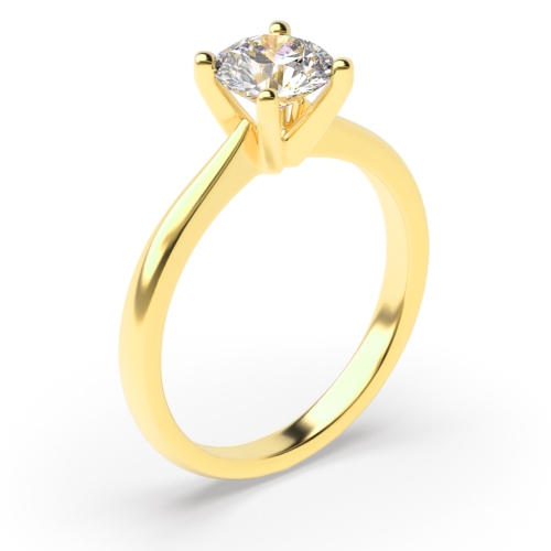 4 Prong Round Yellow Gold Solitaire Engagement Ring