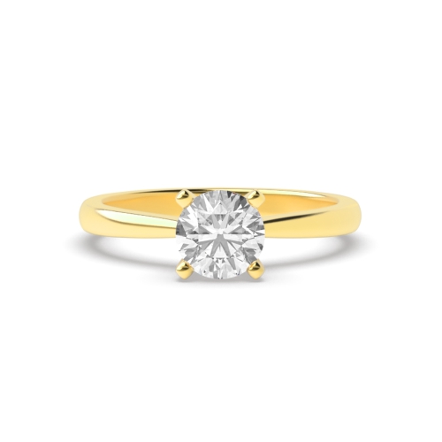 4 Prong Round Yellow Gold Solitaire Engagement Ring