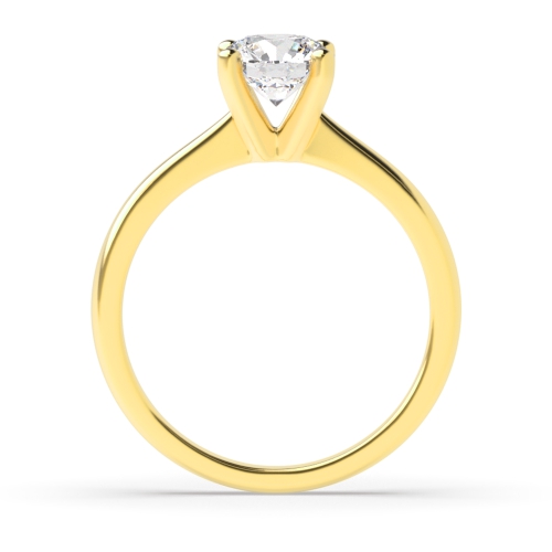 4 Prong Round Yellow Gold Solitaire Engagement Ring