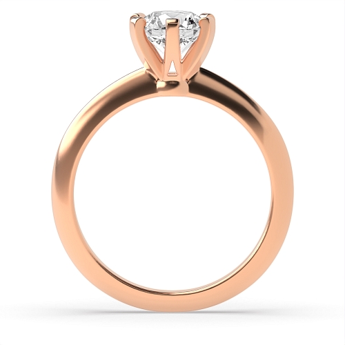 Round Rose Gold High set knife edge Engagement Rings