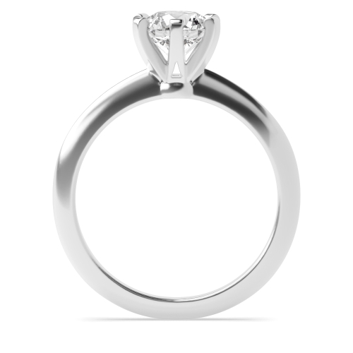 6 Prong Round Silver High set knife edge Engagement Rings