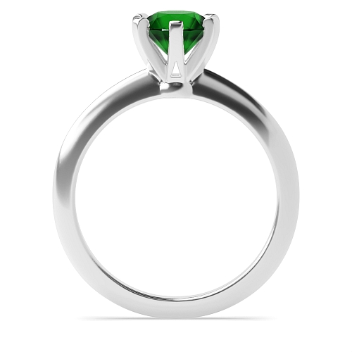 Round High set knife edge Emerald Engagement Rings