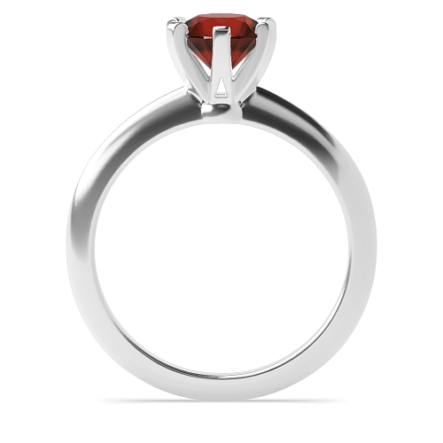 Round High set knife edge Garnet Engagement Rings