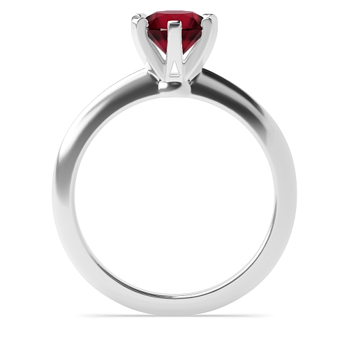 Round High set knife edge Ruby Engagement Rings