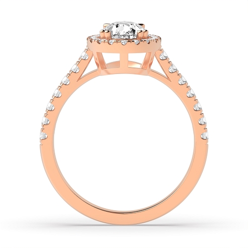 Prong Pear Rose Gold Vintage mid set Engagement Rings