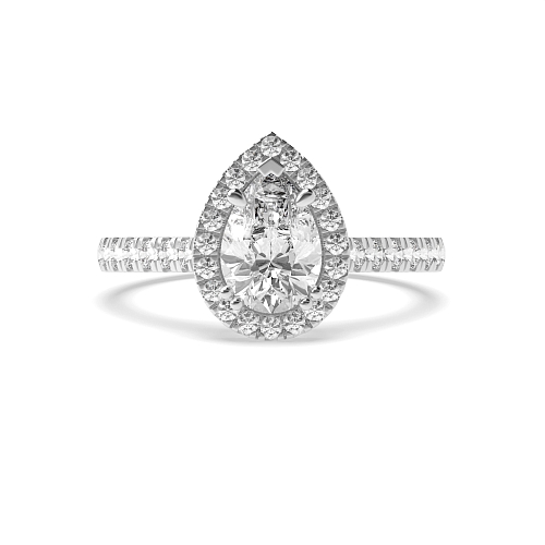 Prong Pear Vintage mid set Moissanite Engagement Rings