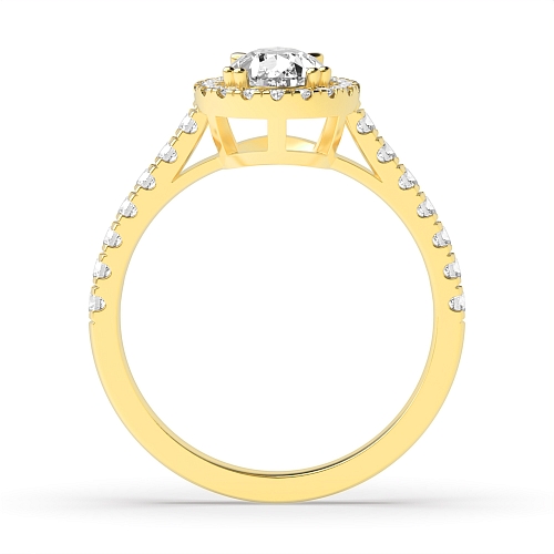 Prong Pear Yellow Gold Vintage mid set Engagement Rings