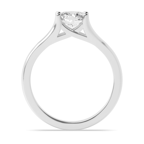 4 Prong Cushion Split Shoulder Fish Tail Solitaire Engagement Ring