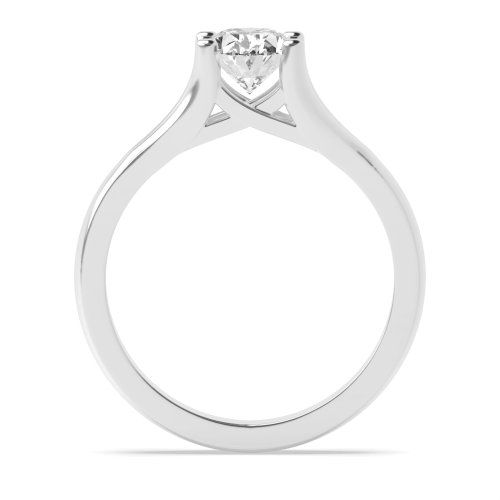 4 Prong Oval Split Shoulder Fish Tail Solitaire Engagement Ring