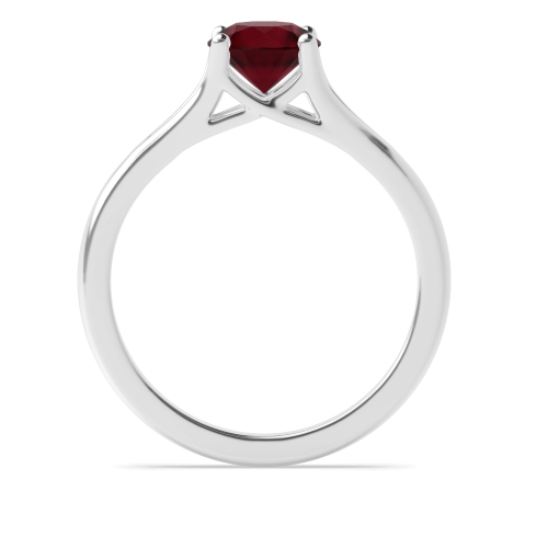 4 Prong Split Shoulder Fish Tail Ruby Solitaire Engagement Ring