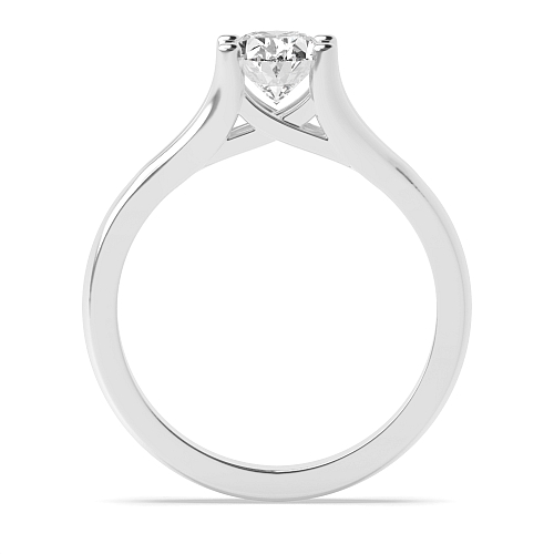 4 Prong Oval Split Shoulder Fish Tail Solitaire Engagement Ring