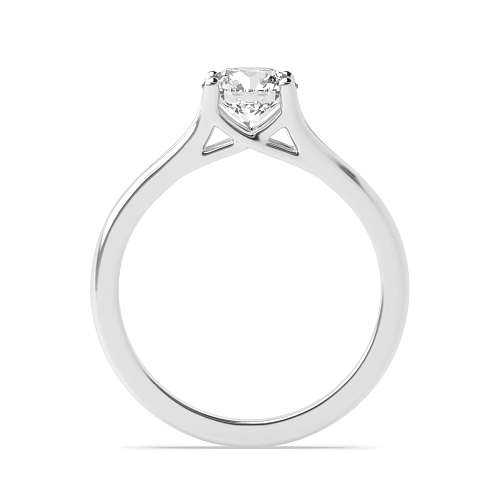 4 Prong Split Shoulder Fish Tail Solitaire Engagement Ring