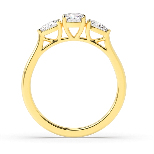 Round/Pear Yellow Gold With gallery Engagement Rings
