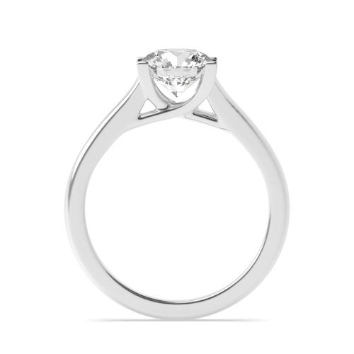 4 Prong Round Crossover square claws Moissanite Engagement Rings