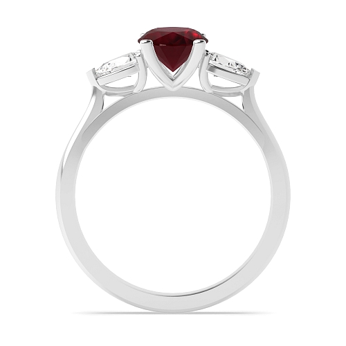 Oval/Pear centered open set Ruby Engagement Rings