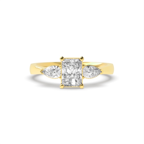 4 Prong Radiant/Pear Yellow Gold High set Engagement Rings