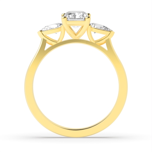 4 Prong Radiant/Pear Yellow Gold High set Engagement Rings