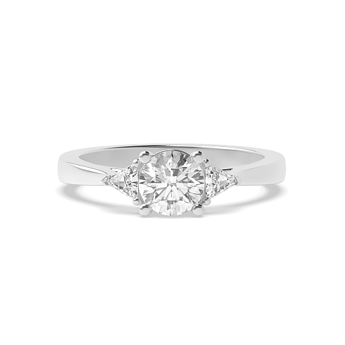 Round/Trillion Raised set Moissanite Engagement Rings