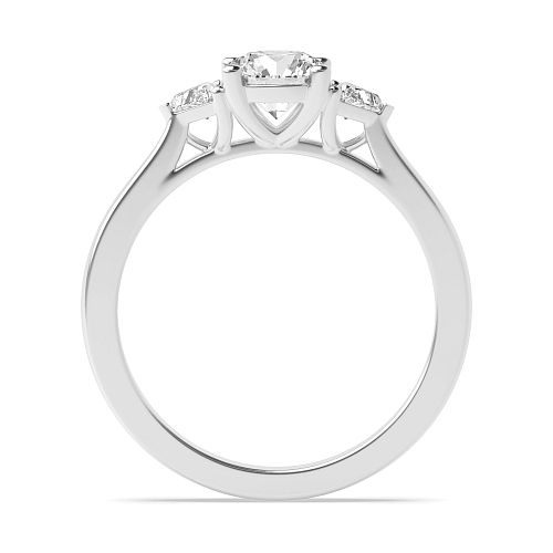 Round/Trillion Raised set Moissanite Engagement Rings