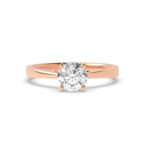 4 Prong Round Rose Gold Delicate band Engagement Rings
