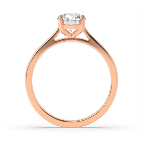 4 Prong Round Rose Gold Delicate band Engagement Rings