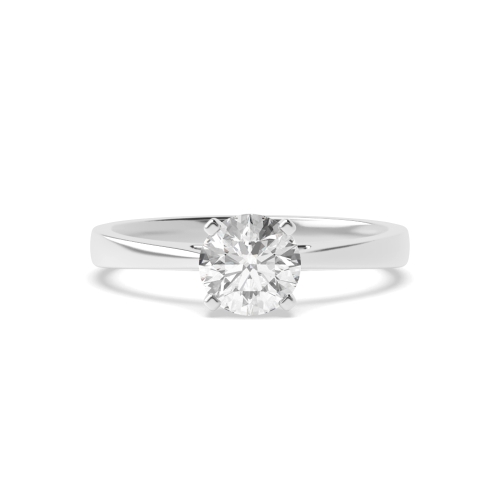 4 Prong Round Silver Delicate band Engagement Rings