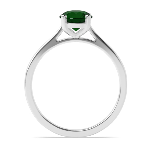 4 Prong Round Delicate band Emerald Engagement Rings
