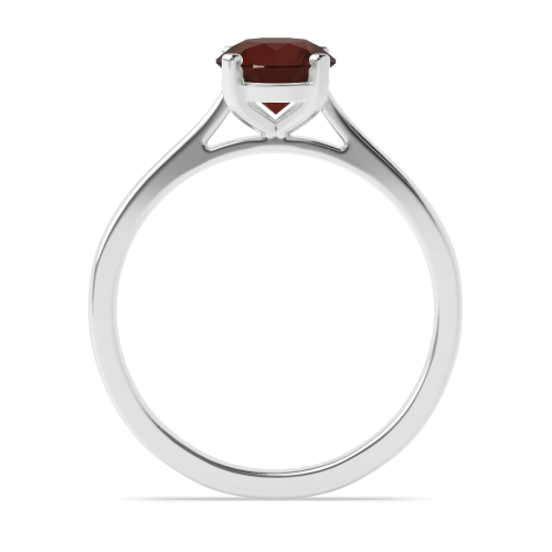 4 Prong Round Delicate band Garnet Engagement Rings