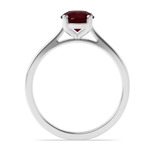 4 Prong Round Delicate band Ruby Engagement Rings