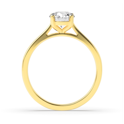 4 Prong Round Yellow Gold Delicate band Engagement Rings