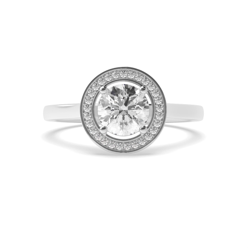4 Prong Round Classic shoulder Side Stone Engagement Rings