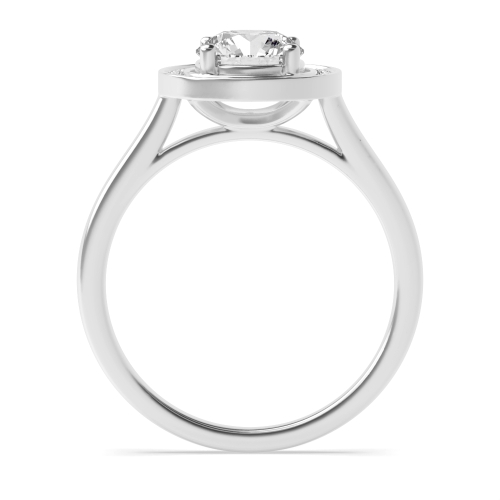 4 Prong Round Classic shoulder Side Stone Engagement Rings