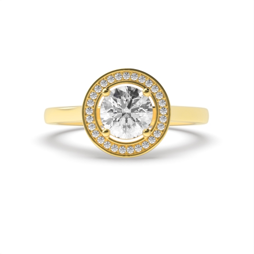 4 Prong Round Yellow Gold Classic shoulder Engagement Rings
