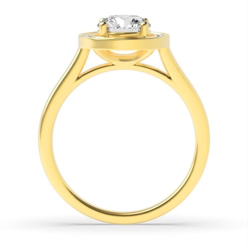 4 Prong Round Yellow Gold Classic shoulder Engagement Rings