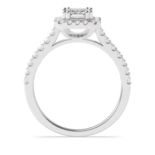 Emerald White Gold Halo Engagement Ring