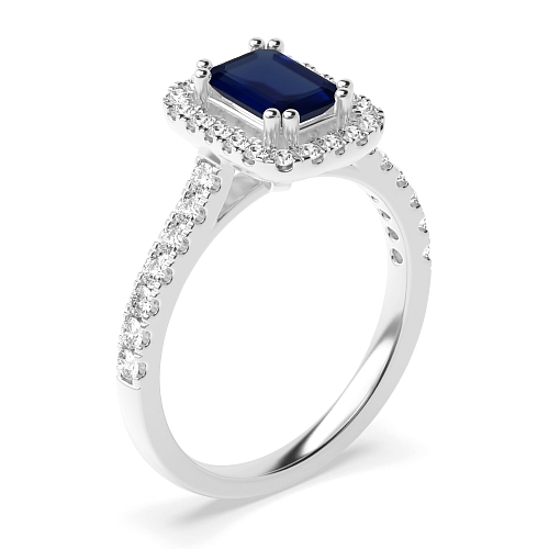 Twin claws Blue Sapphire Engagement Rings