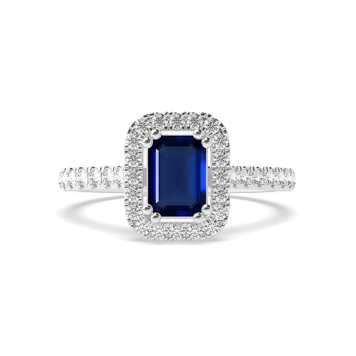 Twin claws Blue Sapphire Engagement Rings
