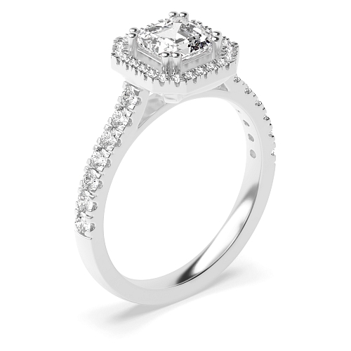 Asscher Twin claws Engagement Rings