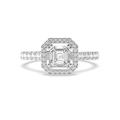 Asscher Twin claws Engagement Rings