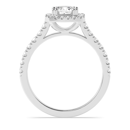 4 Prong Cushion Twin claws Halo Engagement Rings