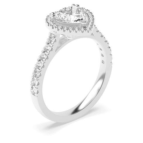 Prong Heart Twin claws Engagement Rings