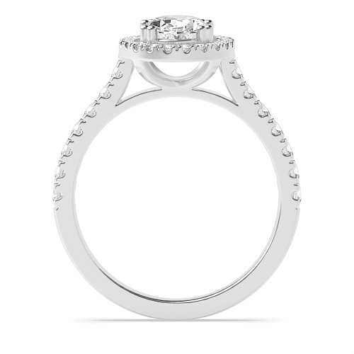 4 Prong Oval Twin claws Side Stone Engagement Rings