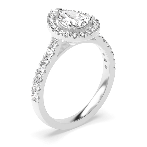 Prong Pear Twin claws Engagement Rings