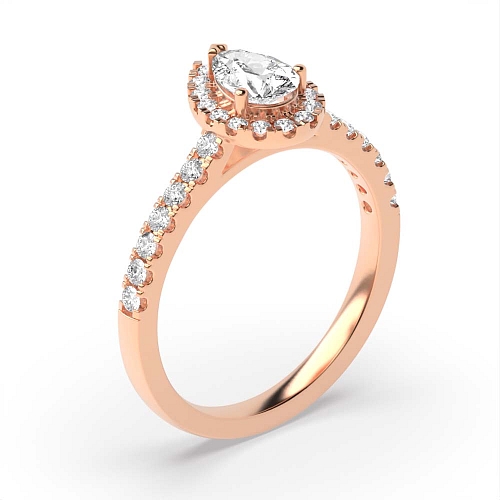 Rose Gold Shoulder set Engagement Rings